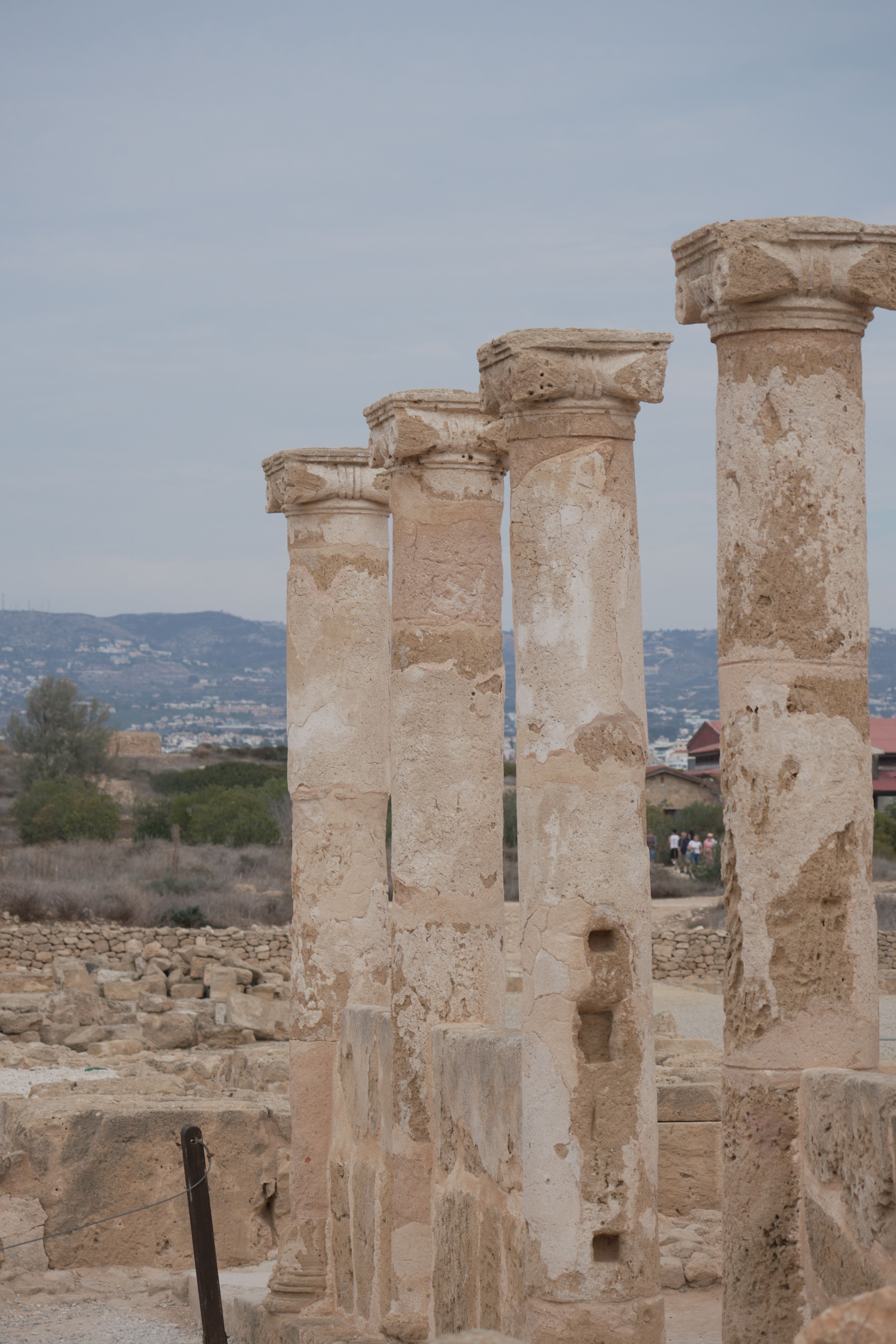Restos arqueológicos de Kato Pafos frente al Mediterráneo